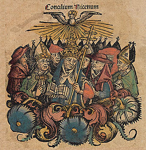Council of Nicea - Nuremberg chronicles f 130v 3.jpg