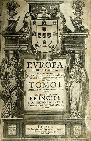 Manuel de Faria e Sousa, Europa portuguesa, Antonio Craesbeeck 1675, frontispicio.jpg