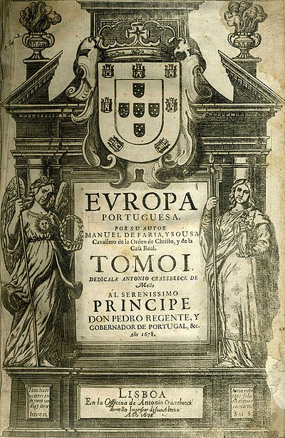 Manuel de Faria e Sousa, Europa portuguesa, Antonio Craesbeeck 1675, frontispicio.jpg