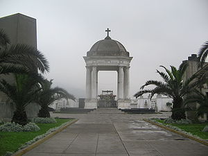 La capilla en la actualidad, dieseño del Arquitecto Rafael Marquino y Bueno. Lima debe a este notable arquitecto muchos de sus edificios emblemçaticos