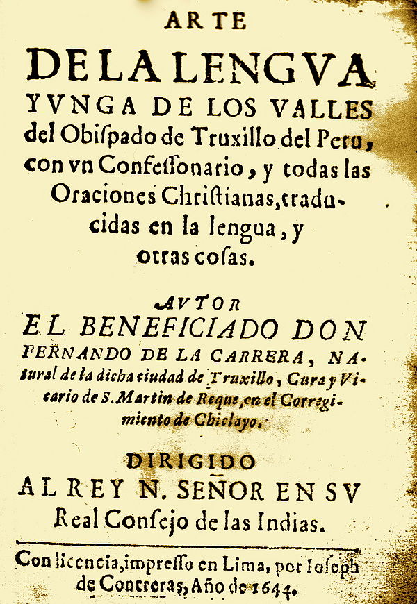 Arte de la lengua Yunga Enciclopedia Católica